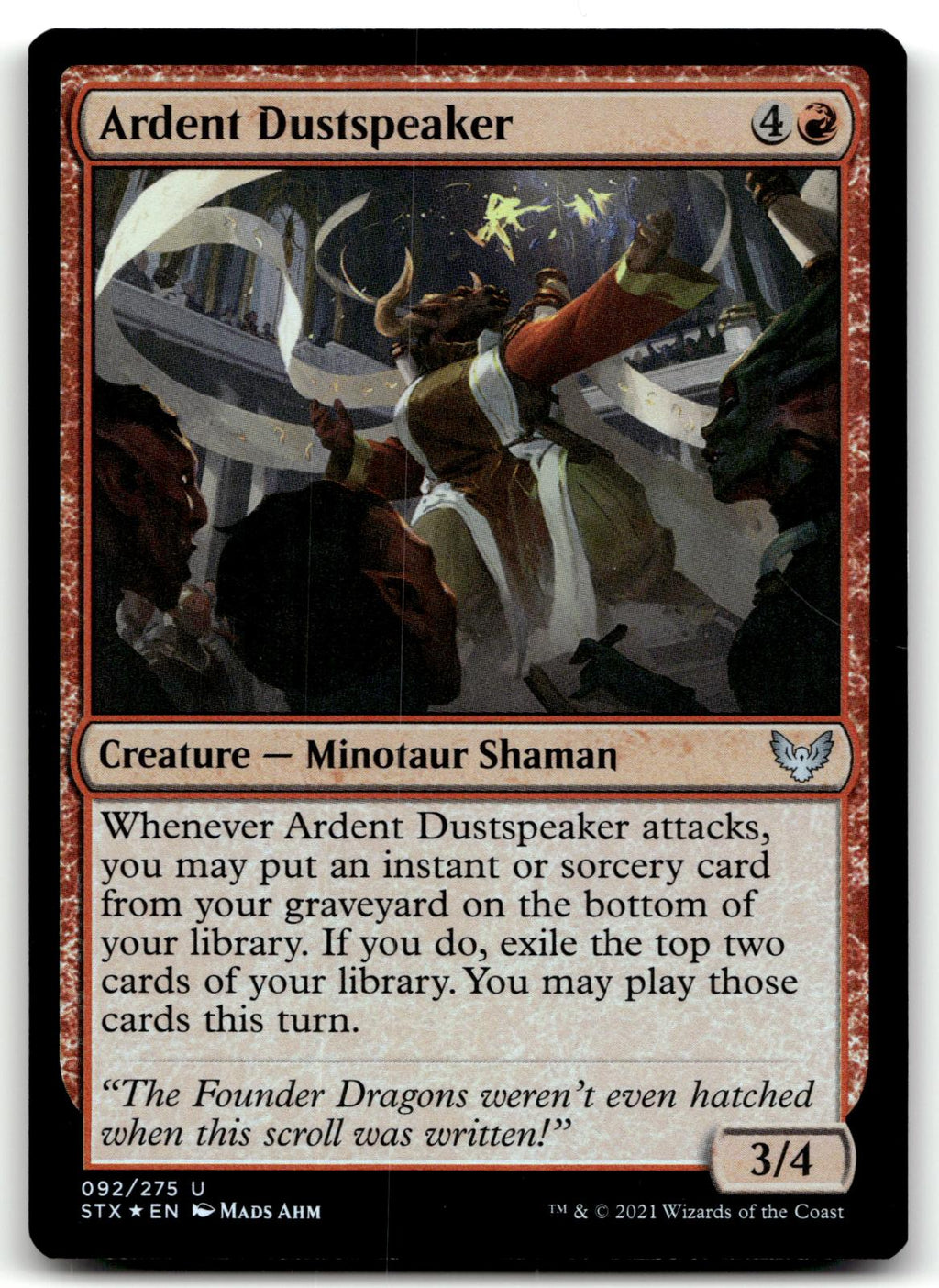 Ardent Dustspeaker 92 Strixhaven: School of Mages Magic: The Gathering Foil NM