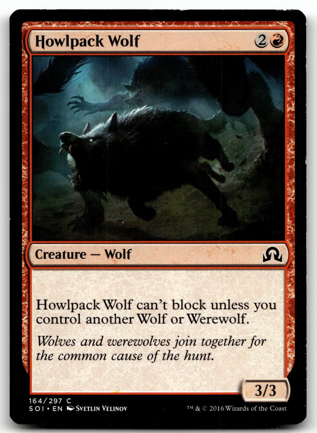 Howlpack Wolf 164 Common Shadows over Innistrad Magic: The Gathering Near Mint