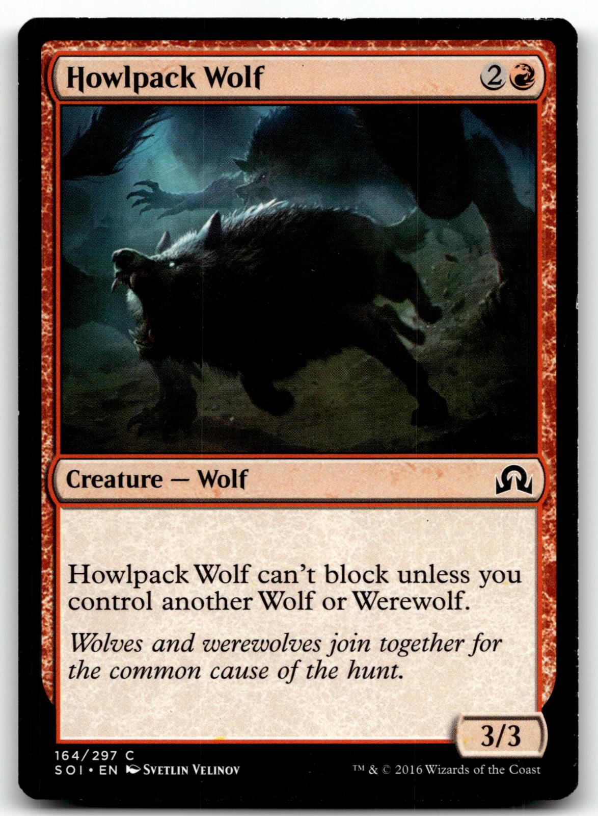 Howlpack Wolf 164 Common Shadows over Innistrad Magic: The Gathering Near Mint