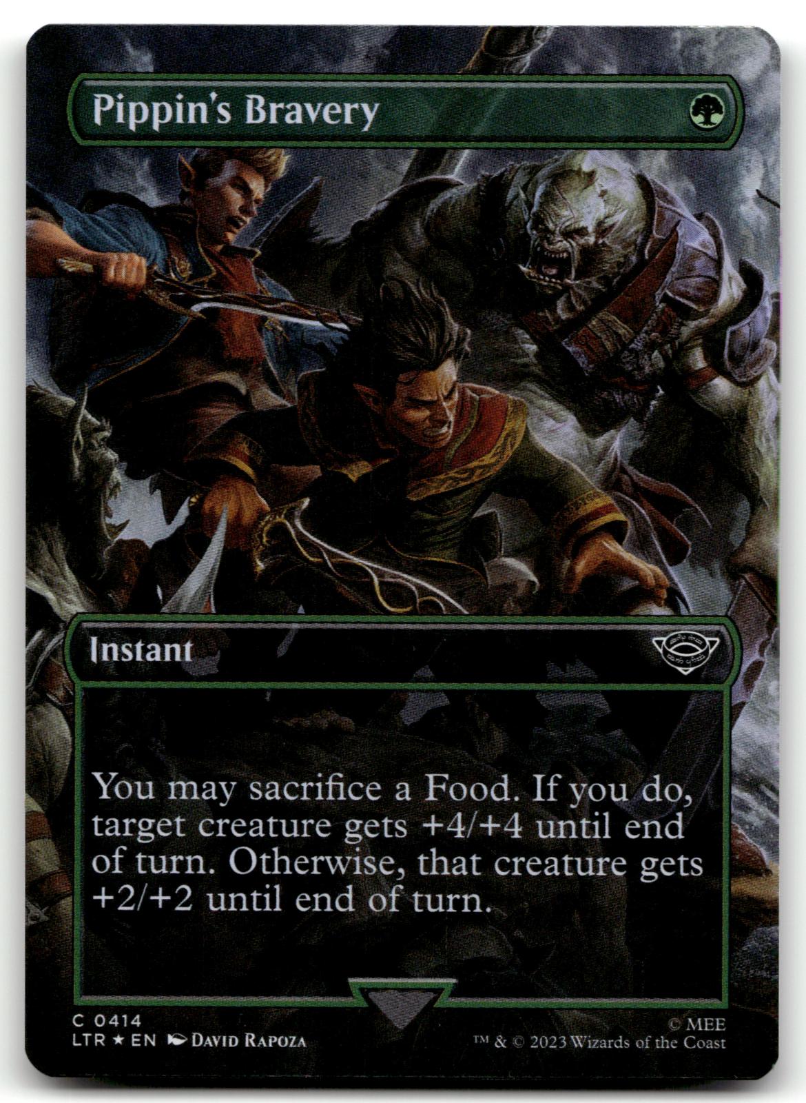 Pippin's Bravery (Borderless) 414 Universes Beyond: The Lord of the Rings: Tales of Middle-earth Magic: The Gathering Foil NM