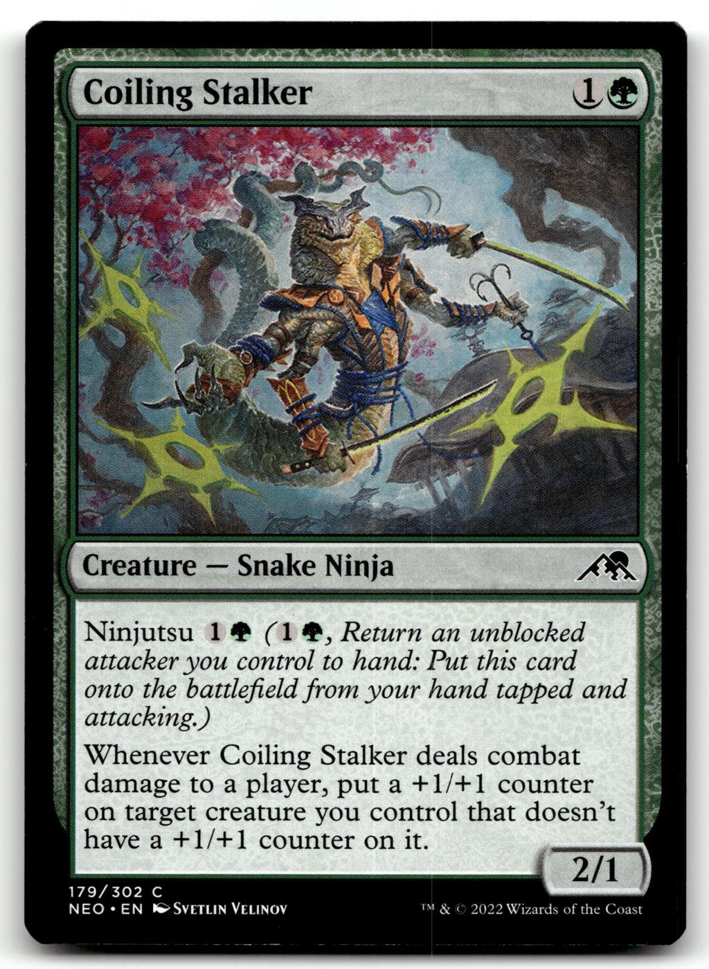 Coiling Stalker 179 Common Kamigawa: Neon Dynasty Magic: The Gathering Near Mint