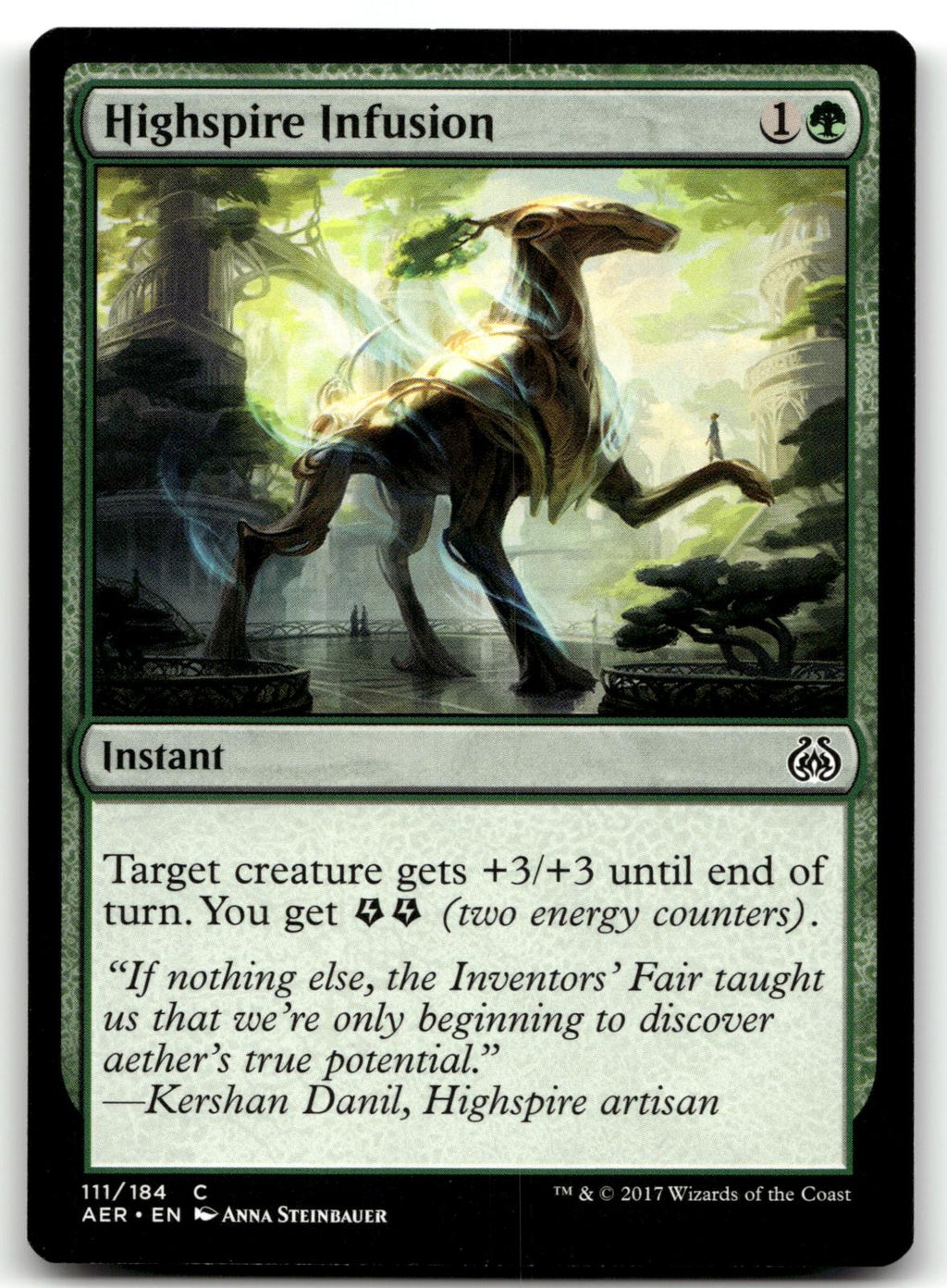 Highspire Infusion 111 Common Aether Revolt Magic: The Gathering Near Mint