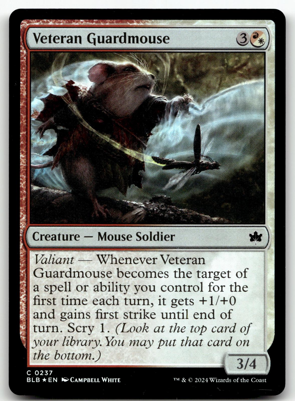 Veteran Guardmouse 237 Common Bloomburrow Magic: The Gathering Foil Near Mint