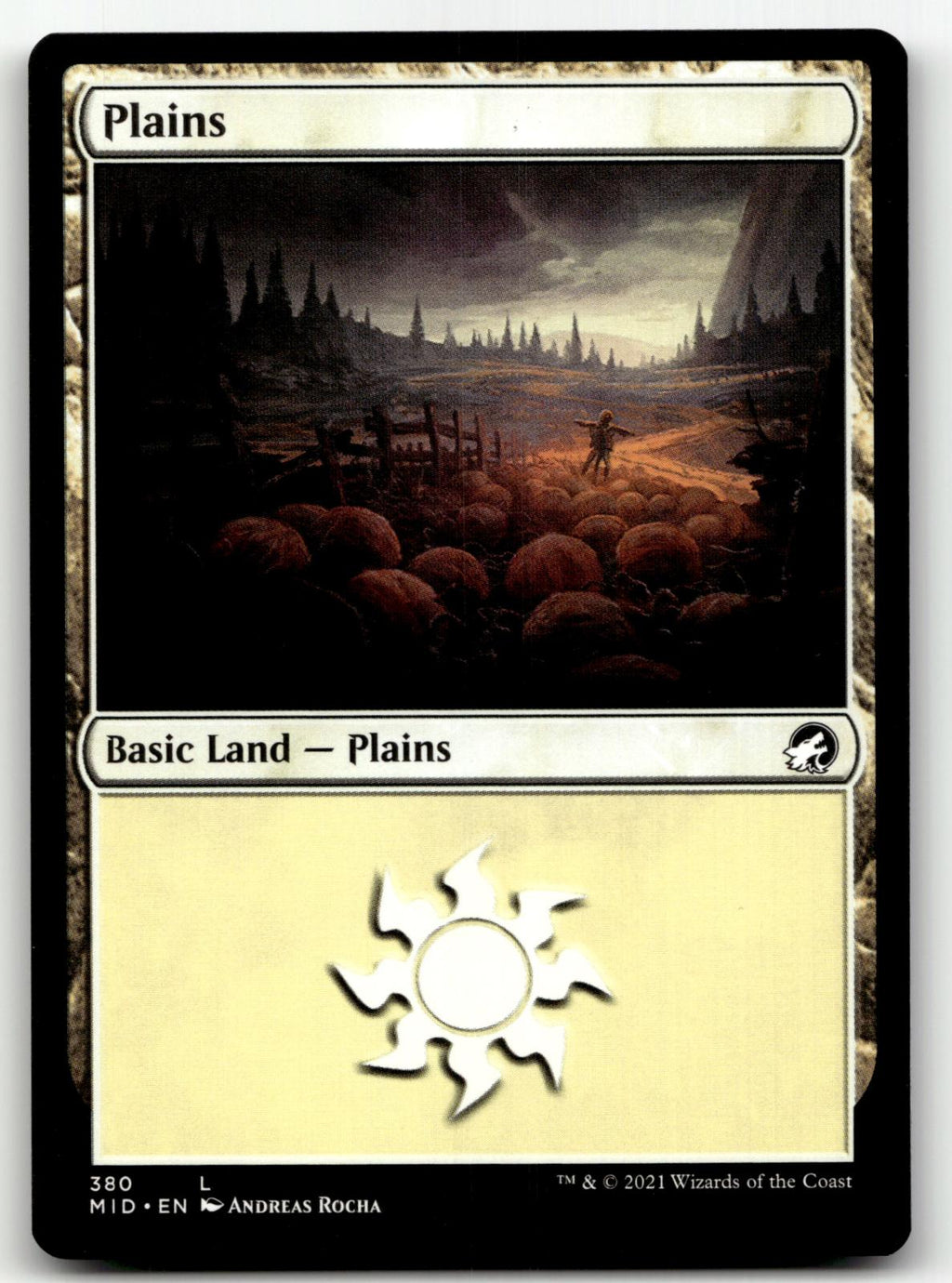 Plains (380) 380 Land Innistrad: Midnight Hunt Magic: The Gathering Near Mint