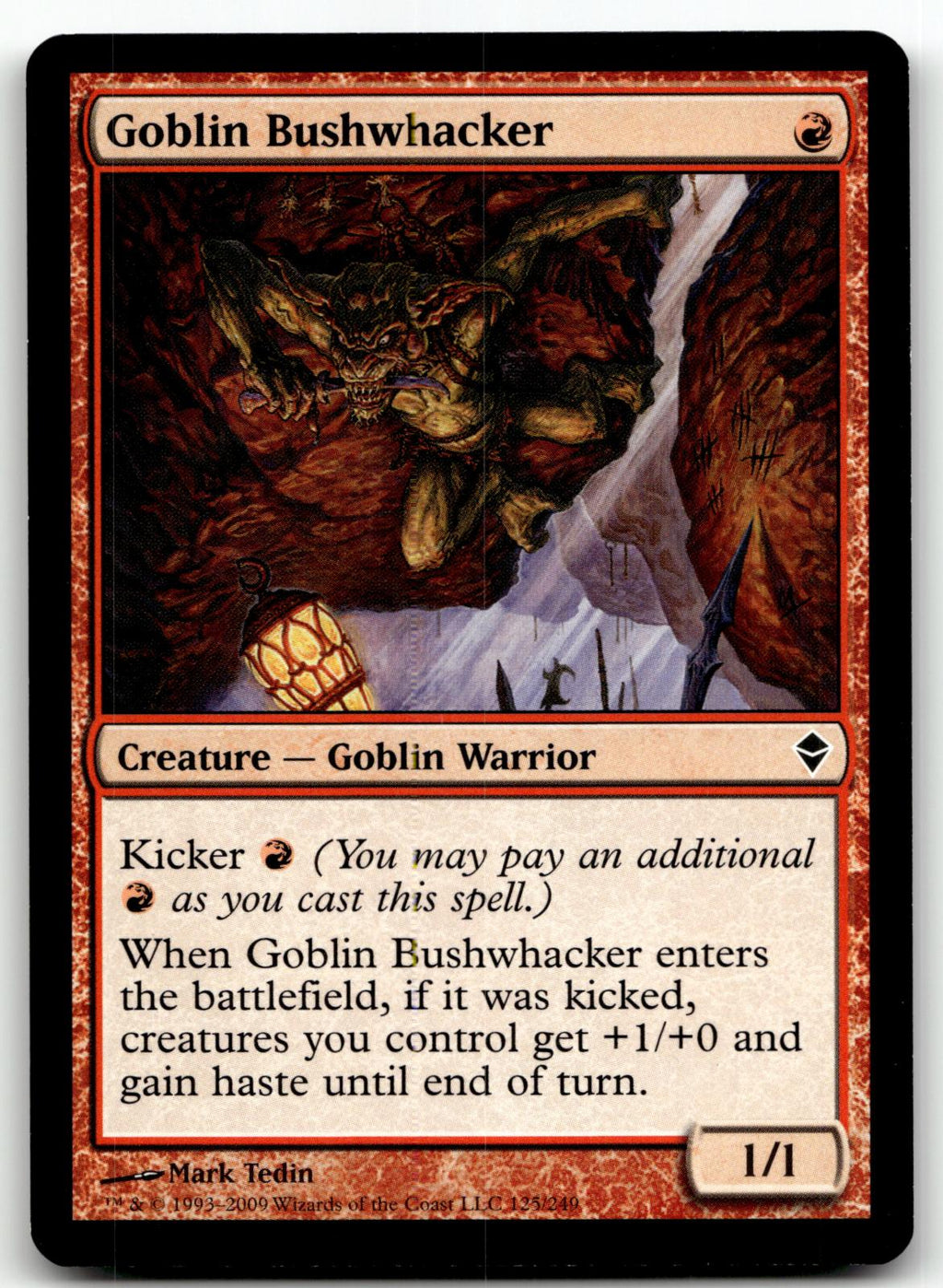 Goblin Bushwhacker 125 Common Zendikar Magic: The Gathering Near Mint