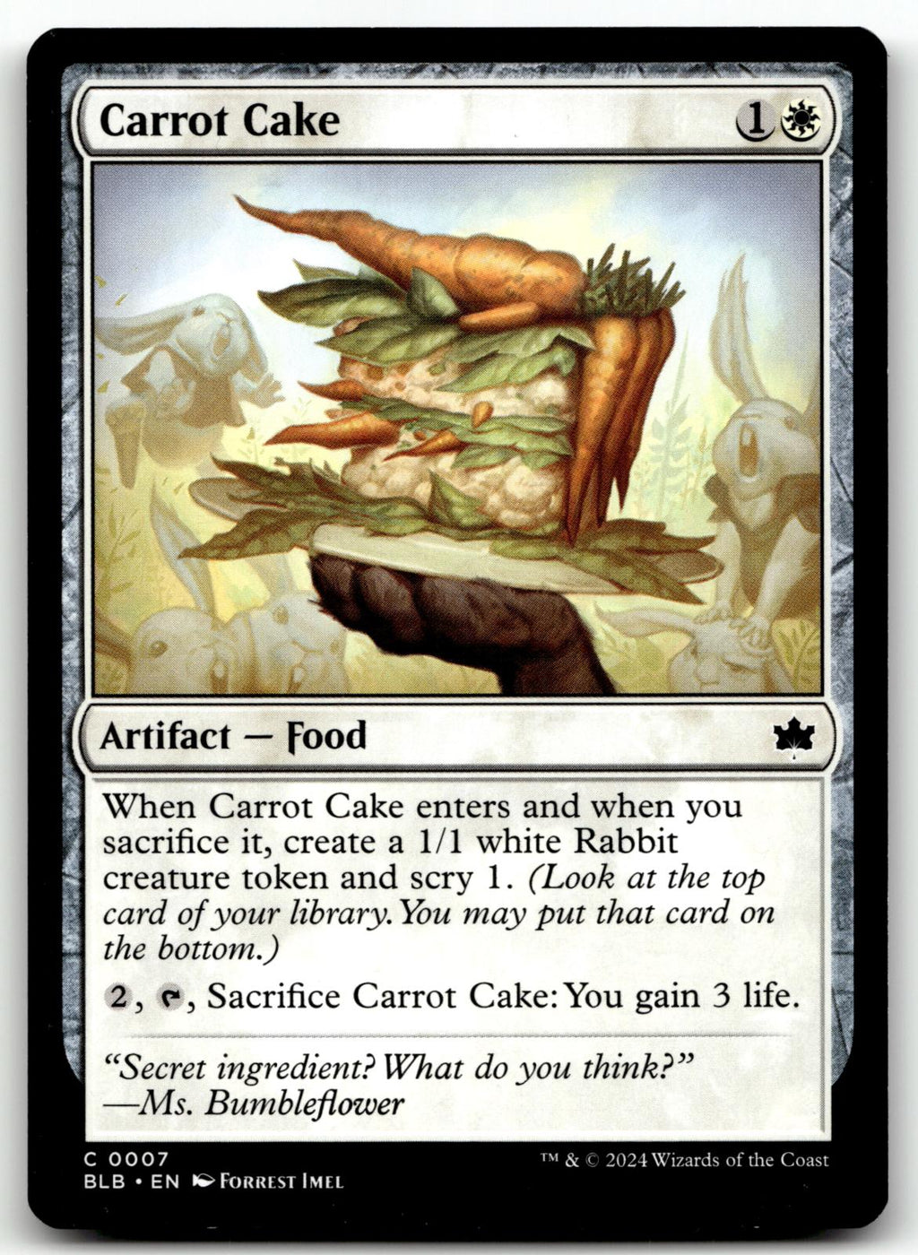 Carrot Cake 7 Common Bloomburrow Magic: The Gathering Near Mint