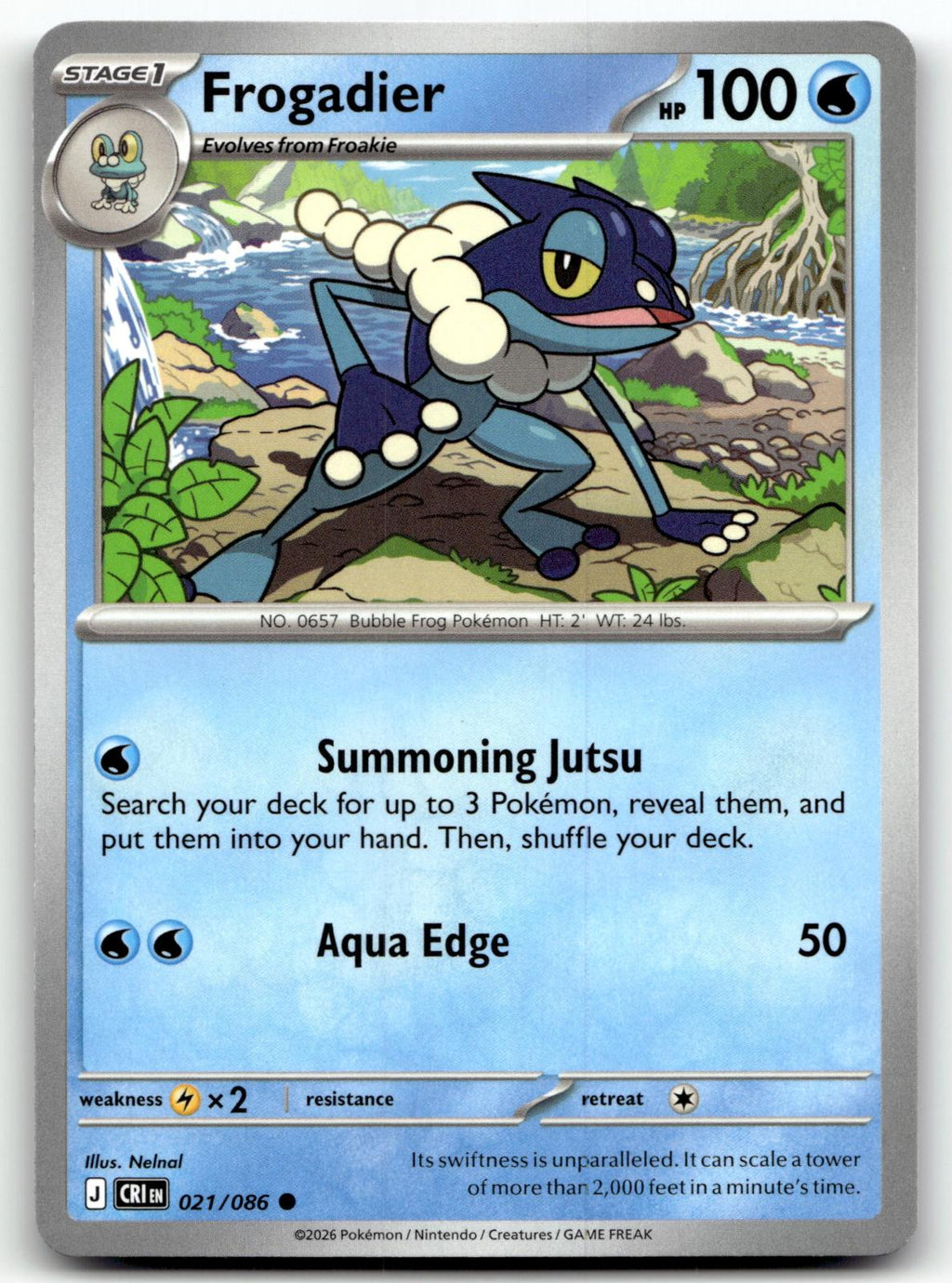 Frogadier 021/086 Common Chaos Rising Pokemon Near Mint