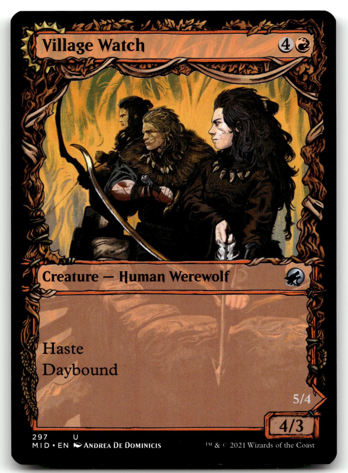 Village Watch (Showcase) 297 Innistrad: Midnight Hunt Magic: The Gathering NM