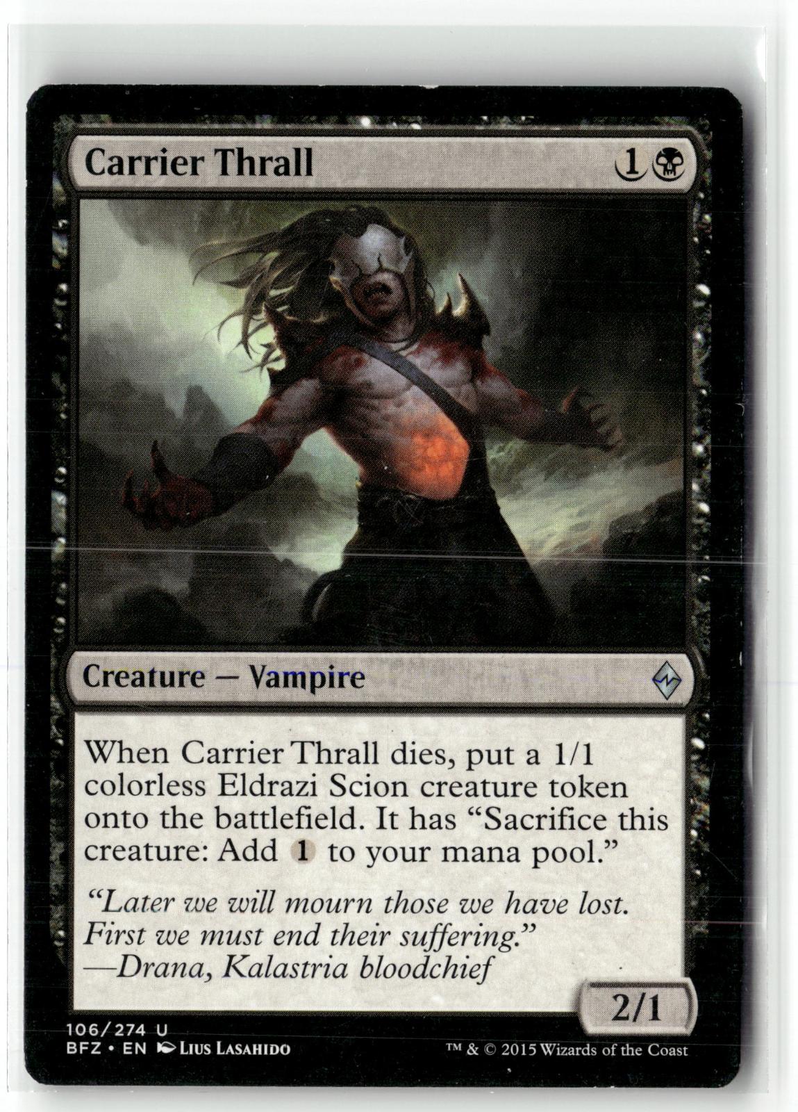 Carrier Thrall 106 Uncommon Battle for Zendikar Magic: The Gathering Near Mint