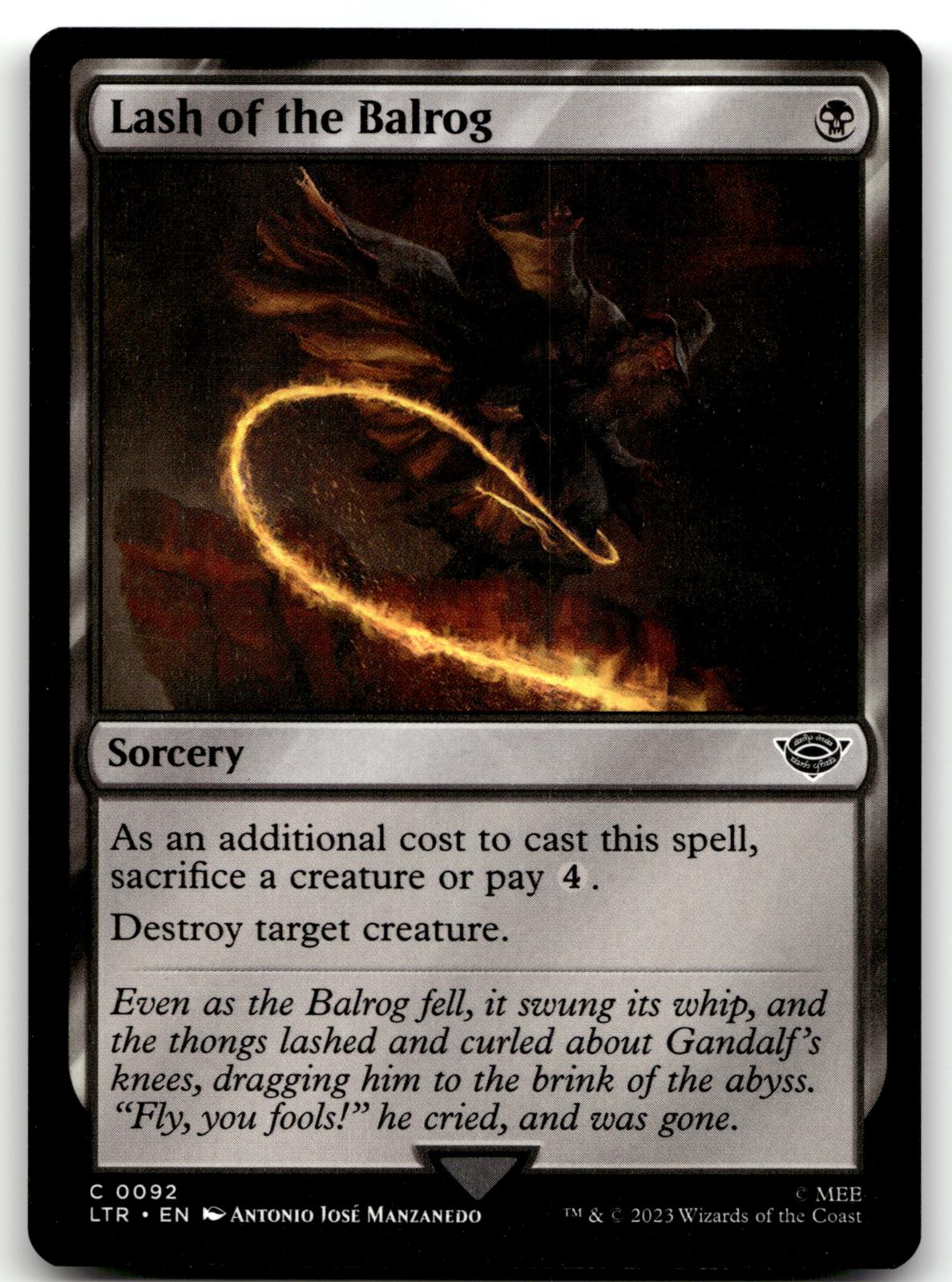 Lash of the Balrog 92 Universes Beyond: The Lord of the Rings: Tales of Middle-earth Magic: The Gathering NM