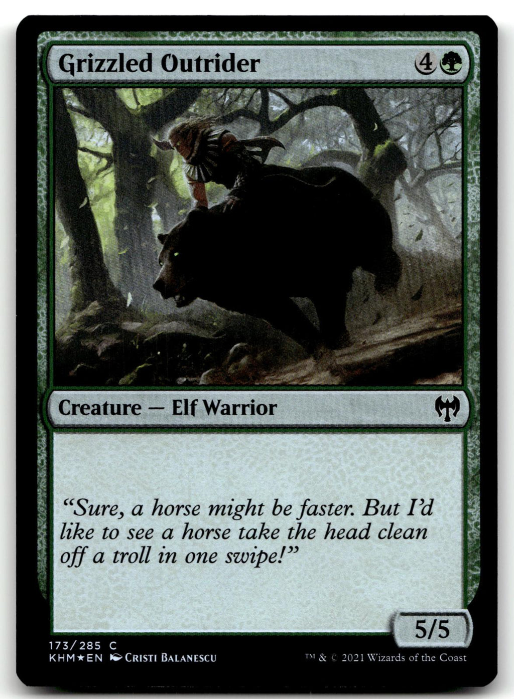 Grizzled Outrider 173 Common Kaldheim Magic: The Gathering Foil Near Mint