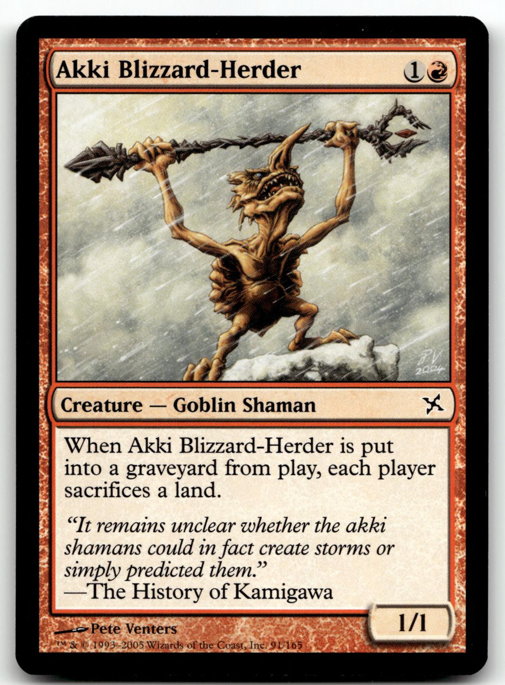 Akki Blizzard-Herder 91 Common Betrayers of Kamigawa Magic: The Gathering NM