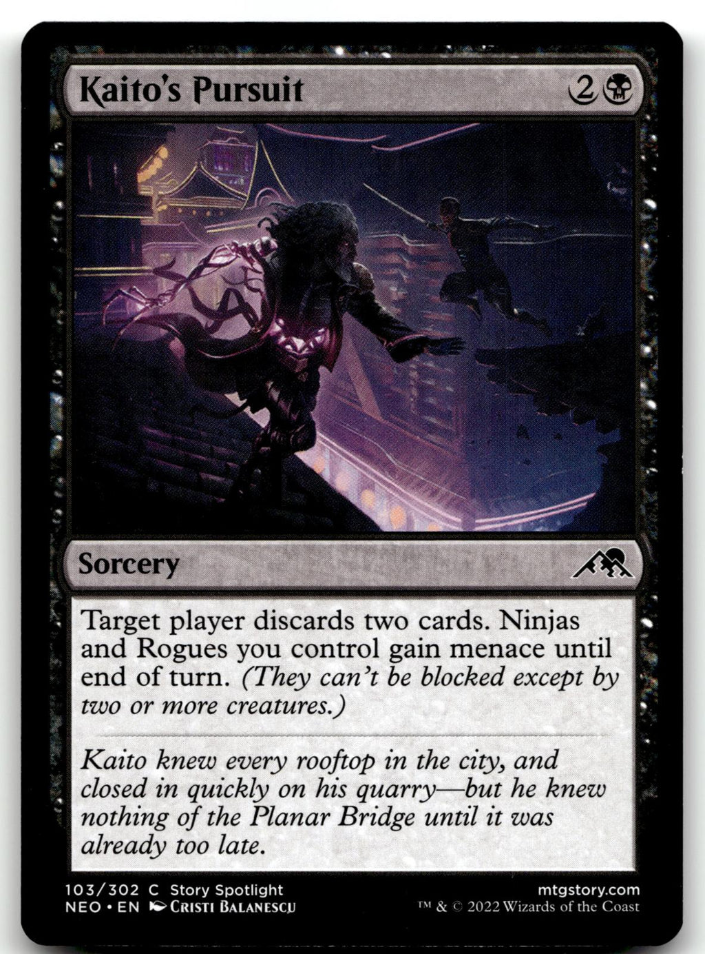 Kaito's Pursuit 103 Common Kamigawa: Neon Dynasty Magic: The Gathering Near Mint