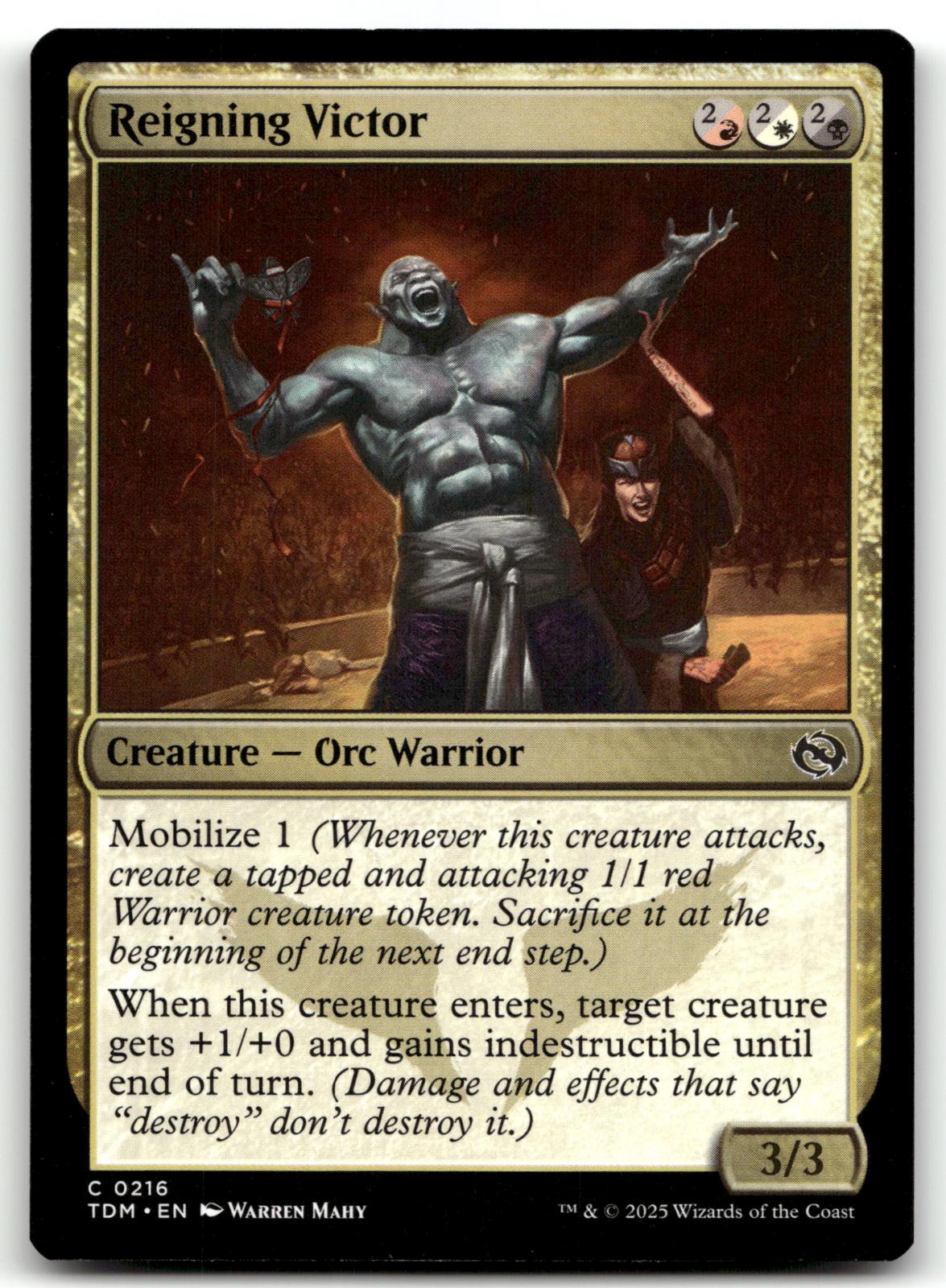 Reigning Victor 216 Common Tarkir: Dragonstorm Magic: The Gathering Near Mint