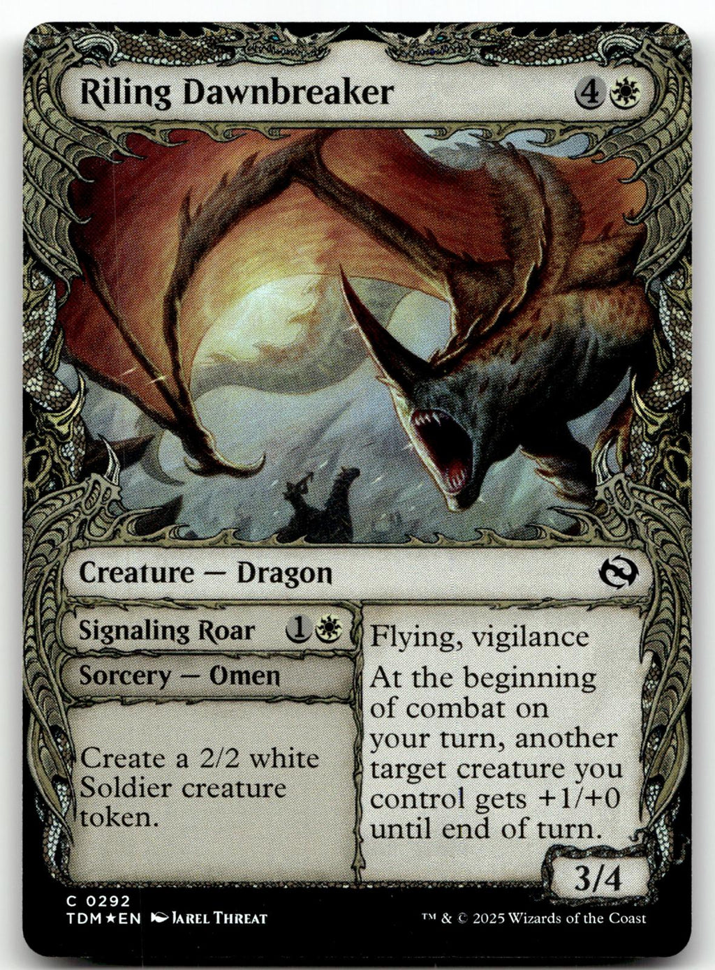 Riling Dawnbreaker (Showcase) 292 Tarkir: Dragonstorm Magic: The Gathering Foil NM