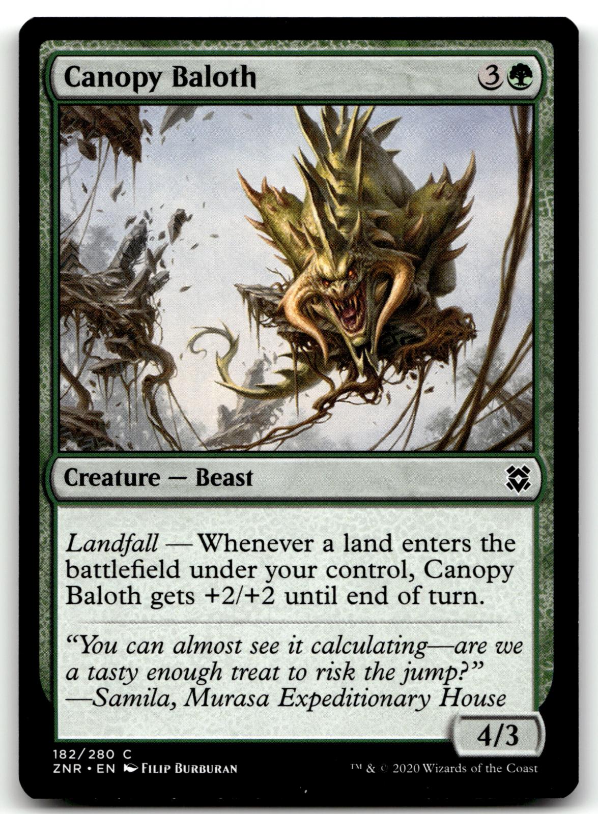 Canopy Baloth 182 Common Zendikar Rising Magic: The Gathering Near Mint