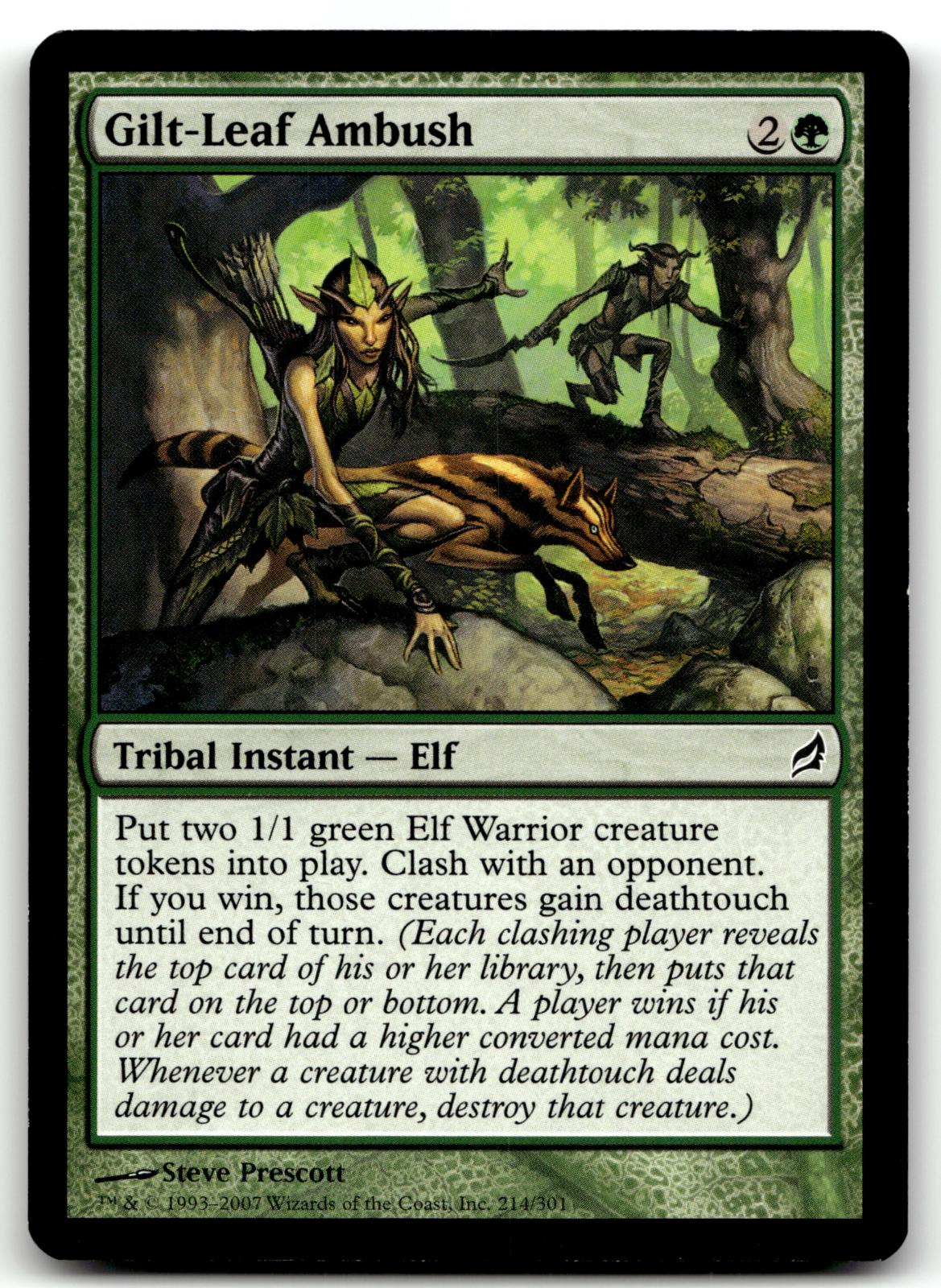 Gilt-Leaf Ambush 214 Common Lorwyn Magic: The Gathering Near Mint
