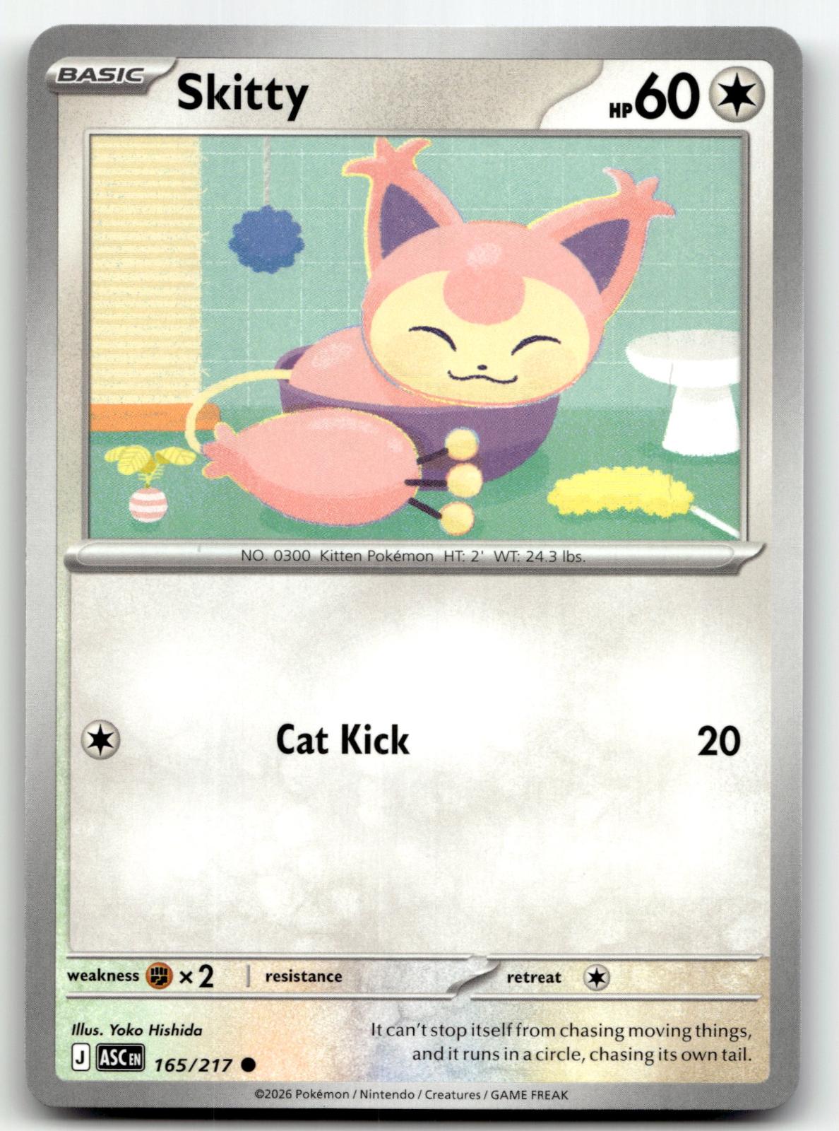 Skitty 165/217 Common Ascended Heroes Pokemon Near Mint