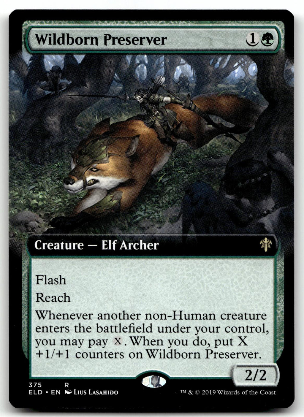 Wildborn Preserver (Extended Art) 375 Throne of Eldraine Magic: The Gathering NM