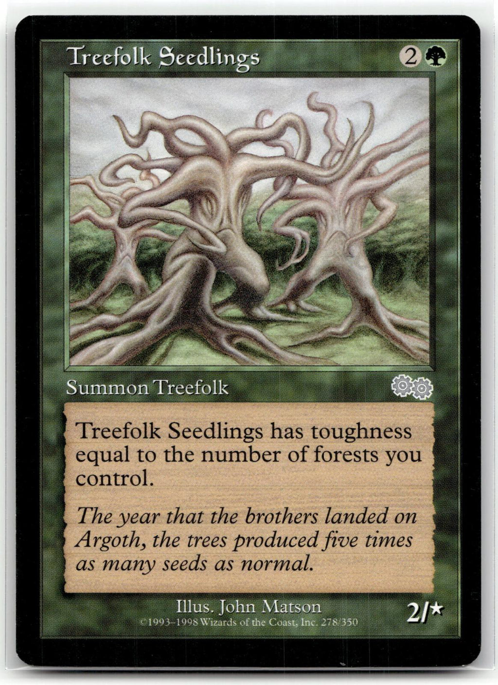 Treefolk Seedlings 278 Uncommon Urza's Saga Magic: The Gathering Near Mint