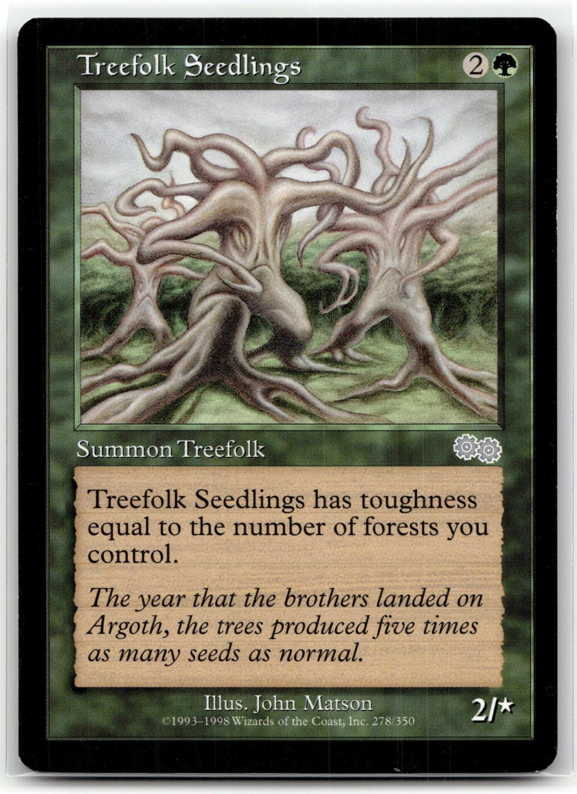 Treefolk Seedlings 278 Uncommon Urza's Saga Magic: The Gathering Near Mint