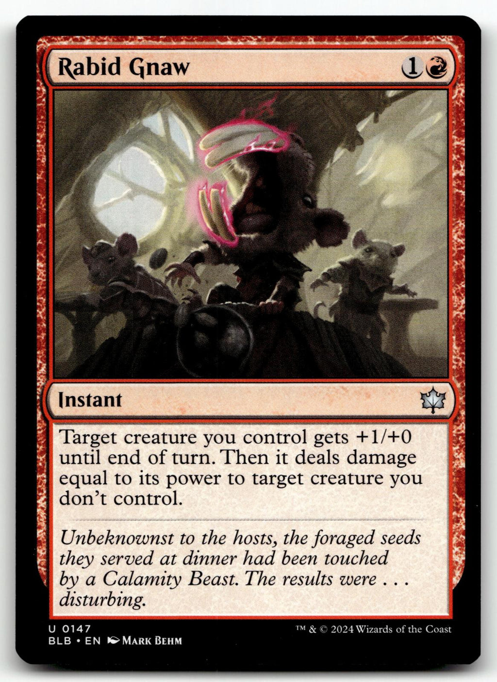 Rabid Gnaw 147 Uncommon Bloomburrow Magic: The Gathering Near Mint