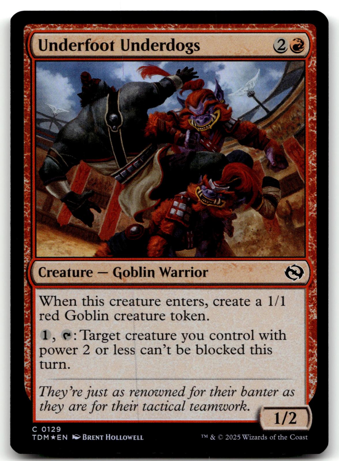 Underfoot Underdogs 129 Common Tarkir: Dragonstorm Magic: The Gathering Foil NM