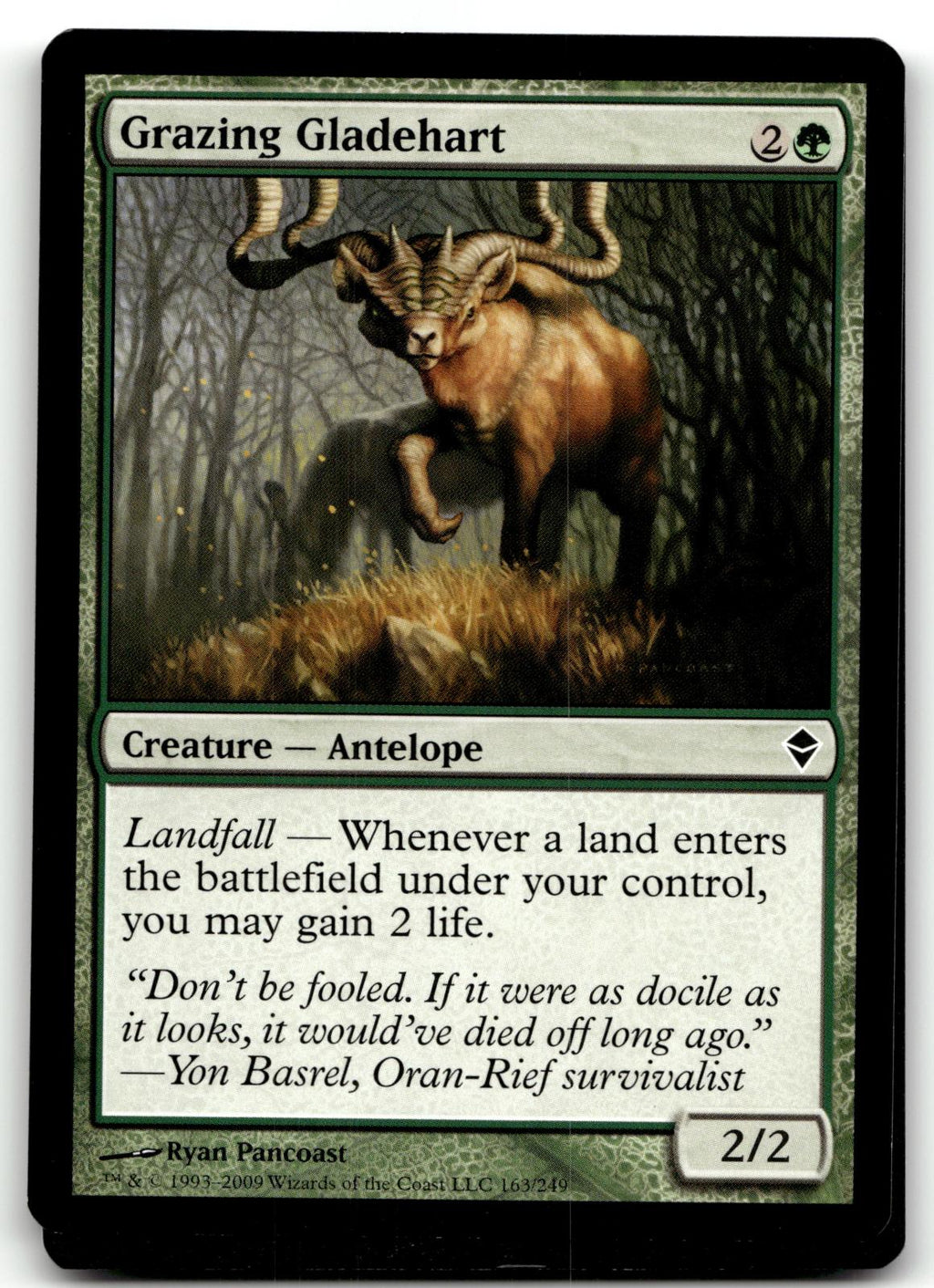 Grazing Gladehart 163 Common Zendikar Magic: The Gathering Near Mint