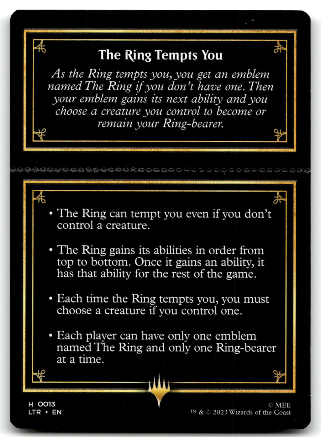 The Ring Helper Card 13 Universes Beyond: The Lord of the Rings: