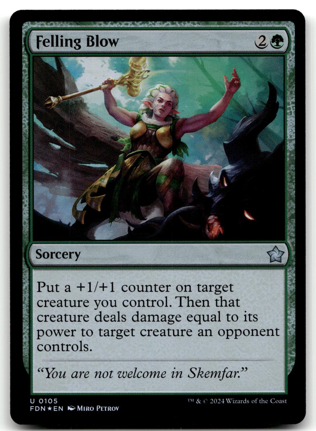 Felling Blow 105 Uncommon Foundations Magic: The Gathering Foil Near Mint