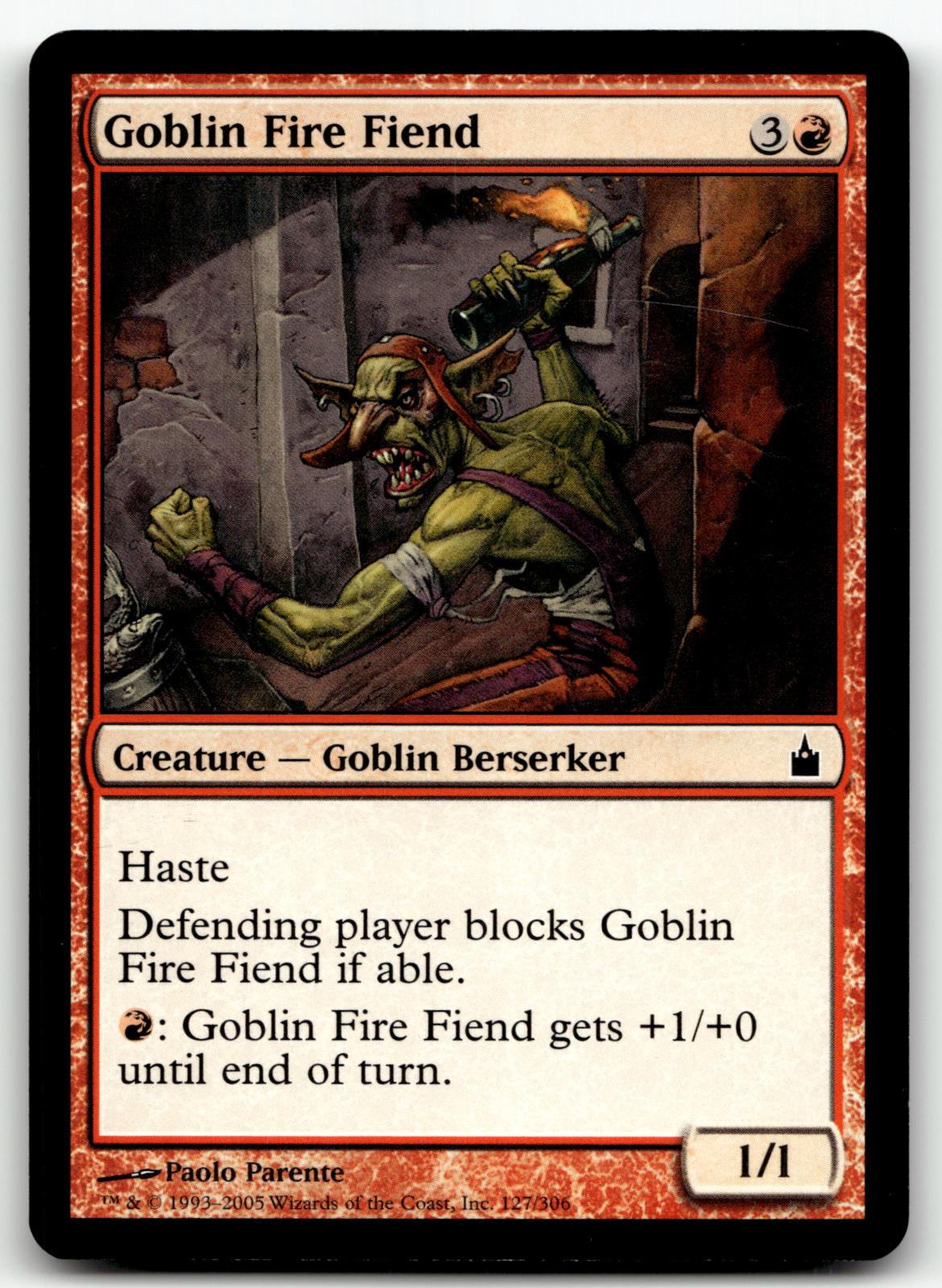 Goblin Fire Fiend 127 Common Ravnica: City of Guilds Magic: The Gathering NM