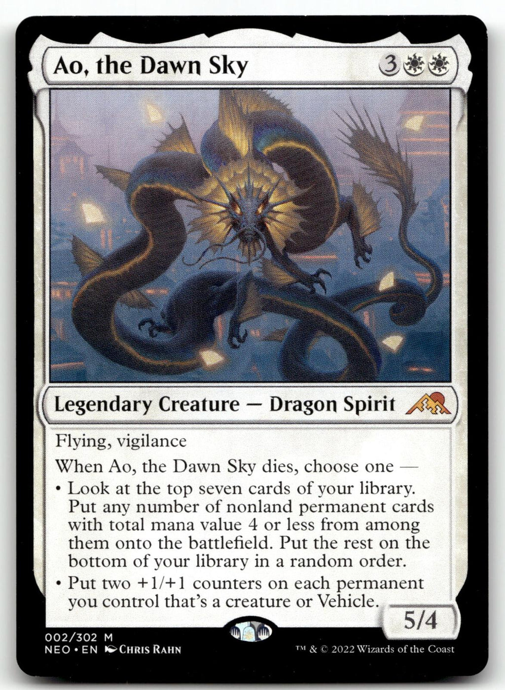 Ao, the Dawn Sky 2 Mythic Kamigawa: Neon Dynasty Magic: The Gathering Near Mint