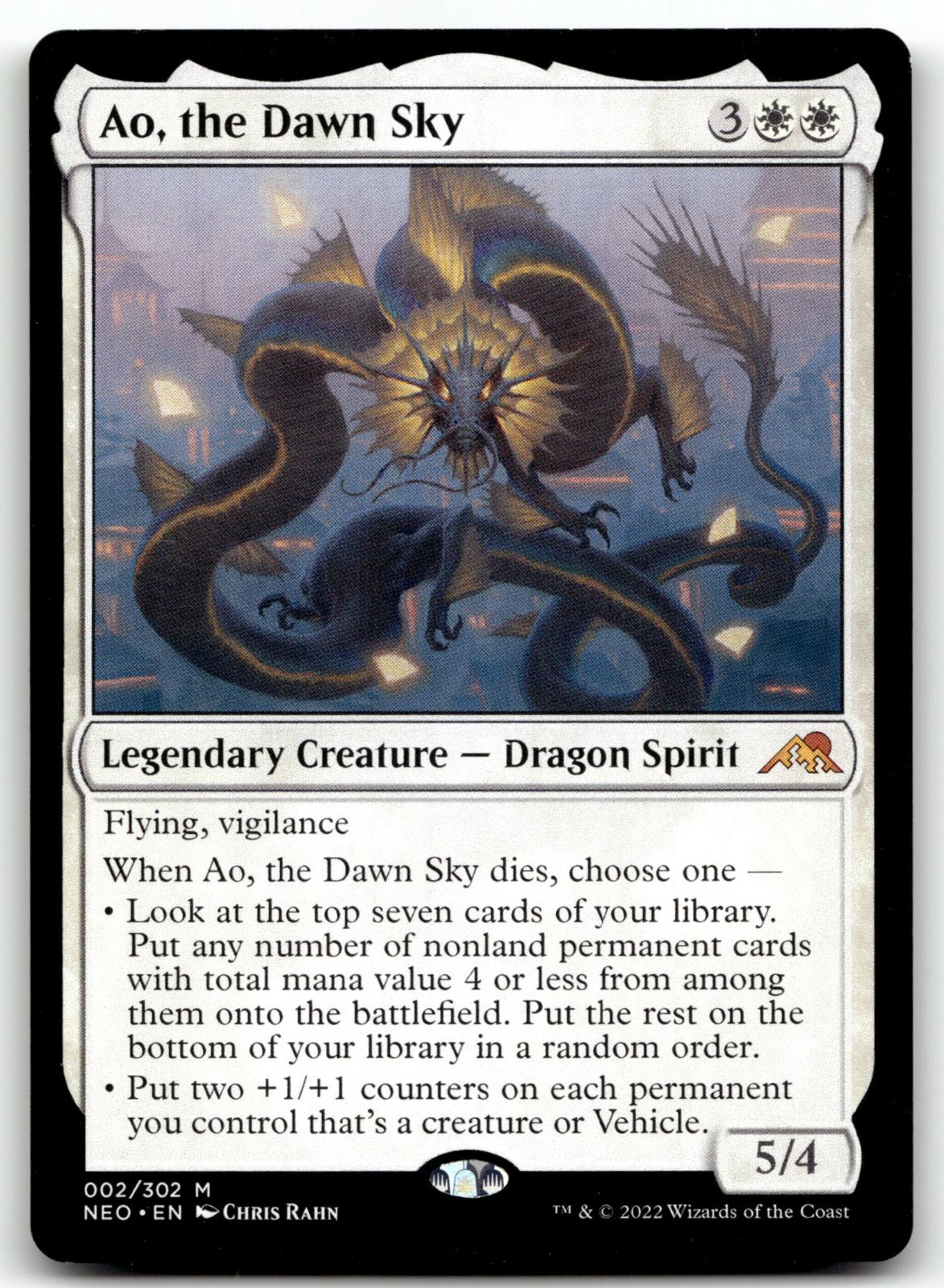 Ao, the Dawn Sky 2 Mythic Kamigawa: Neon Dynasty Magic: The Gathering Near Mint