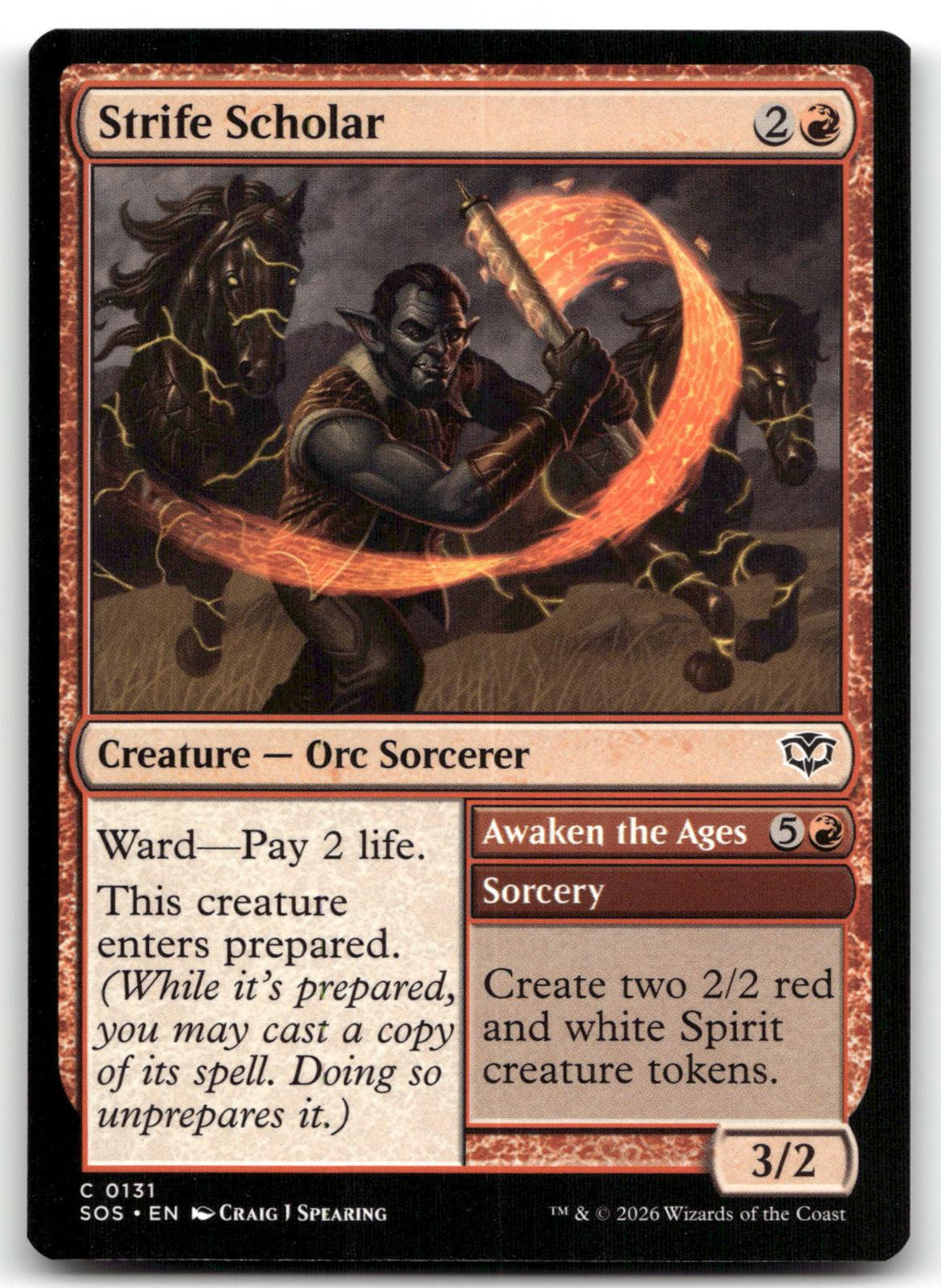 Strife Scholar 131 Common Secrets of Strixhaven Magic: The Gathering Near Mint