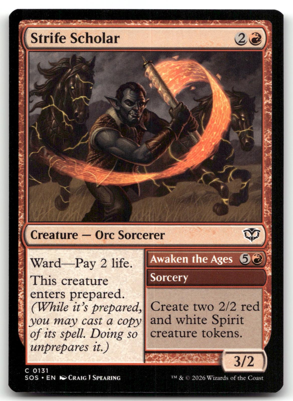 Strife Scholar 131 Common Secrets of Strixhaven Magic: The Gathering Near Mint