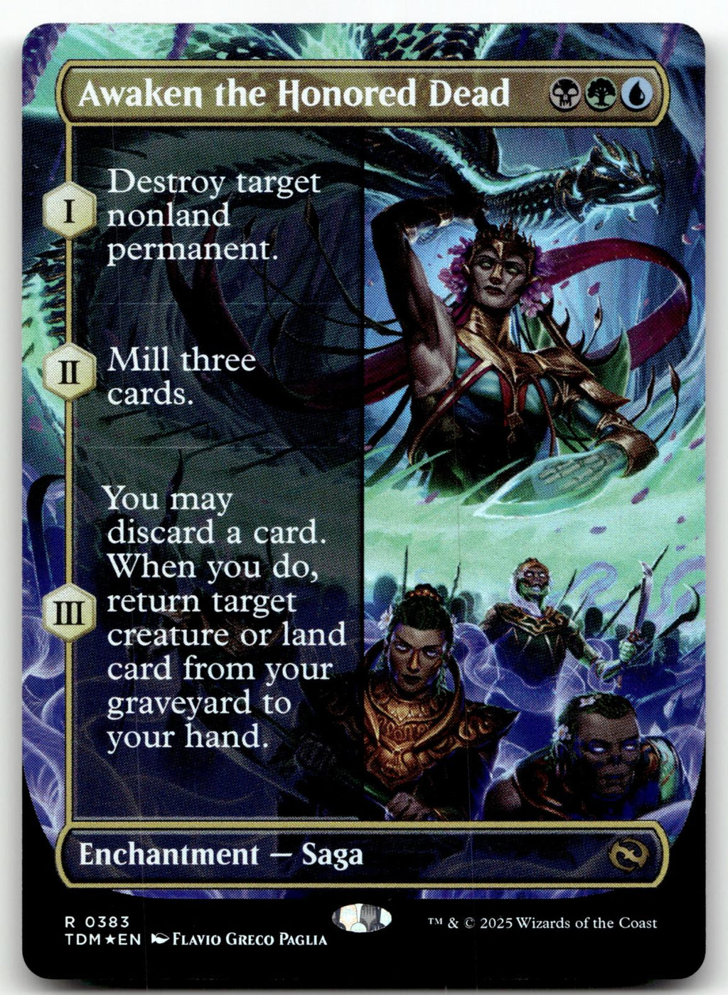 Awaken the Honored Dead (Borderless) 383 Tarkir: Dragonstorm Magic: The Gathering Foil NM