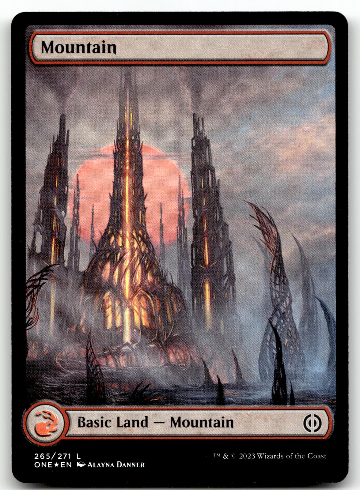 Mountain (265) - Full Art 265 Phyrexia: All Will Be One Magic: The Gathering Foil NM