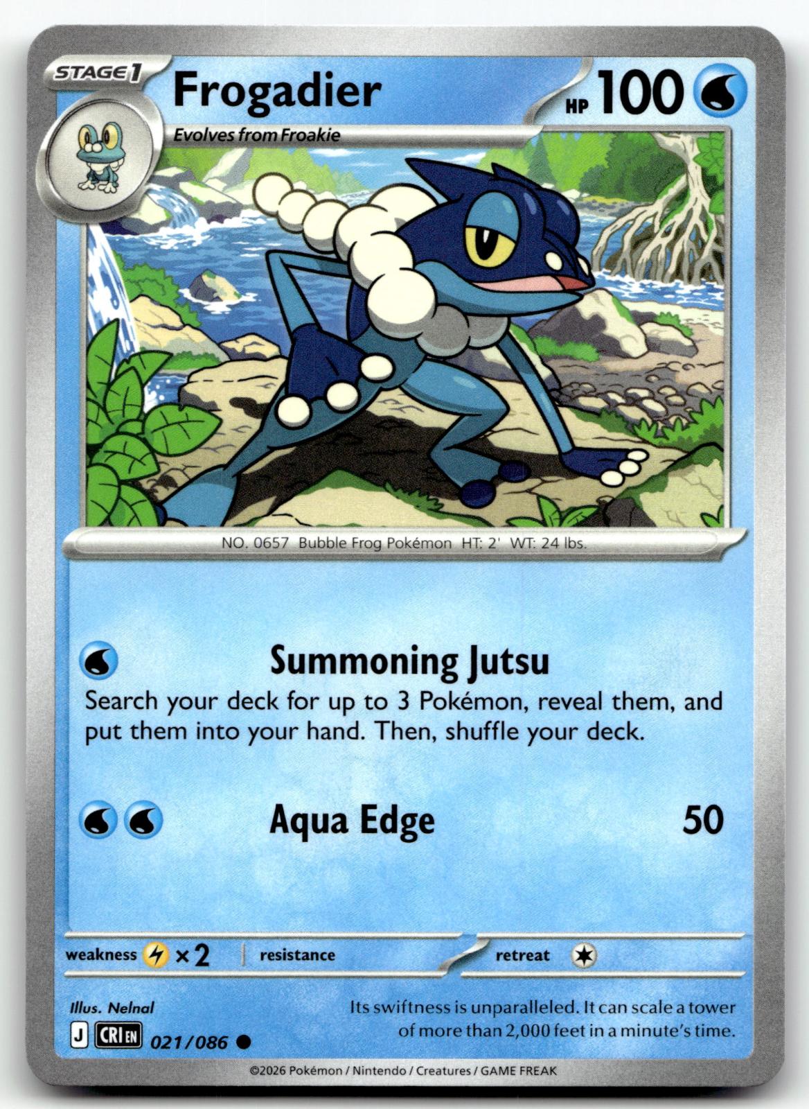 Frogadier 021/086 Common Chaos Rising Pokemon Near Mint