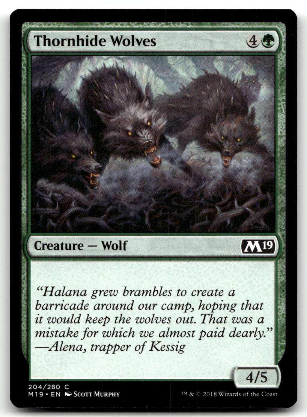 Thornhide Wolves 204 Common Core Set 2019 Magic: The Gathering Near Mint