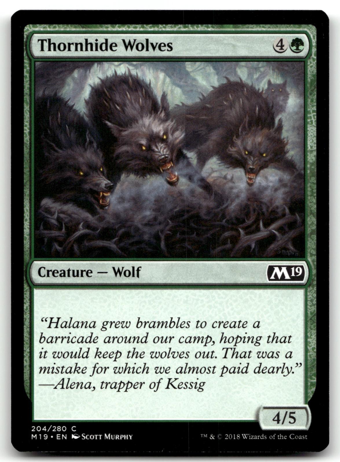 Thornhide Wolves 204 Common Core Set 2019 Magic: The Gathering Near Mint