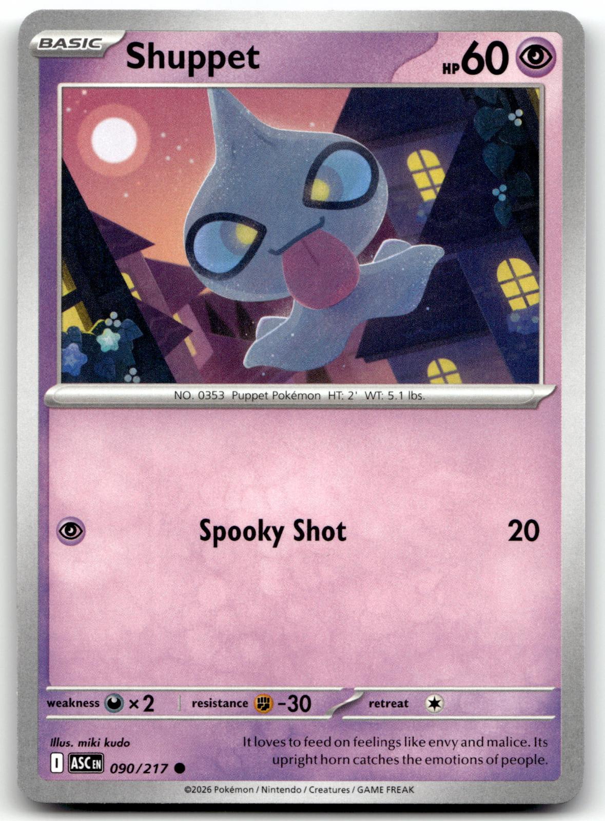 Shuppet 090/217 Common Ascended Heroes Pokemon Near Mint