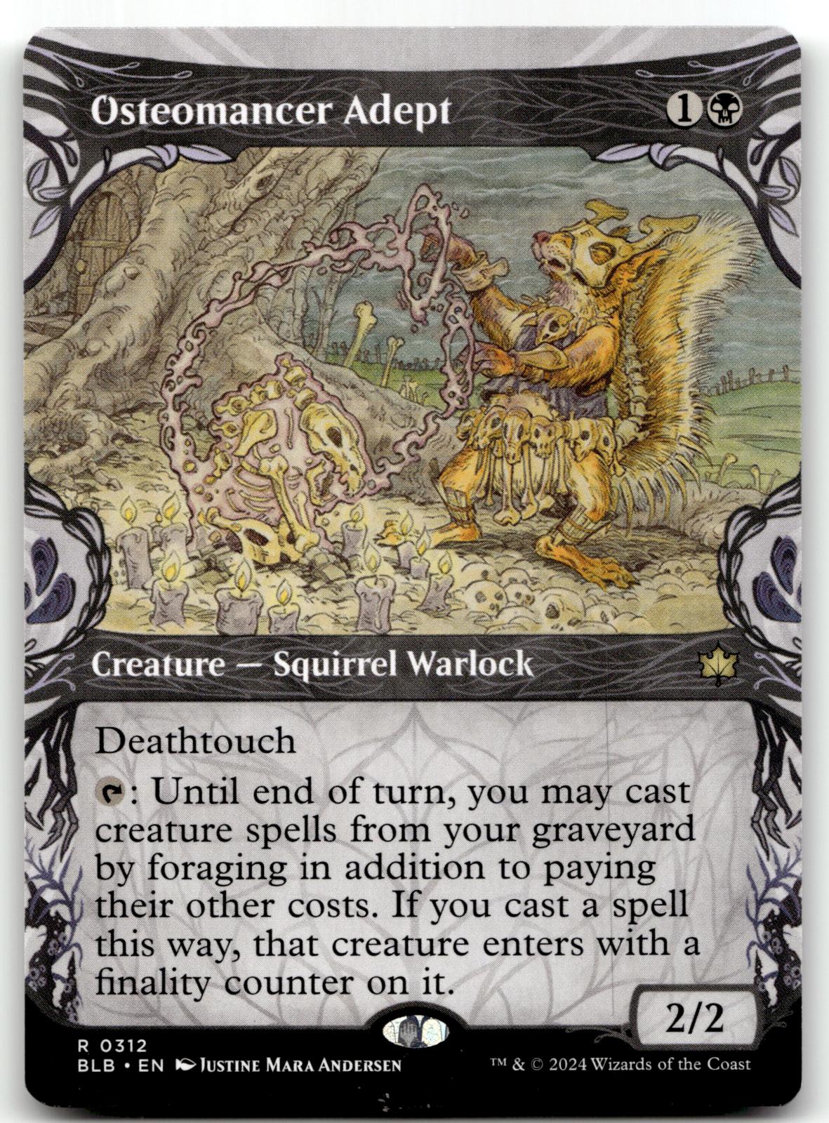 Osteomancer Adept (Showcase) 312 Rare Bloomburrow Magic: The Gathering Near Mint