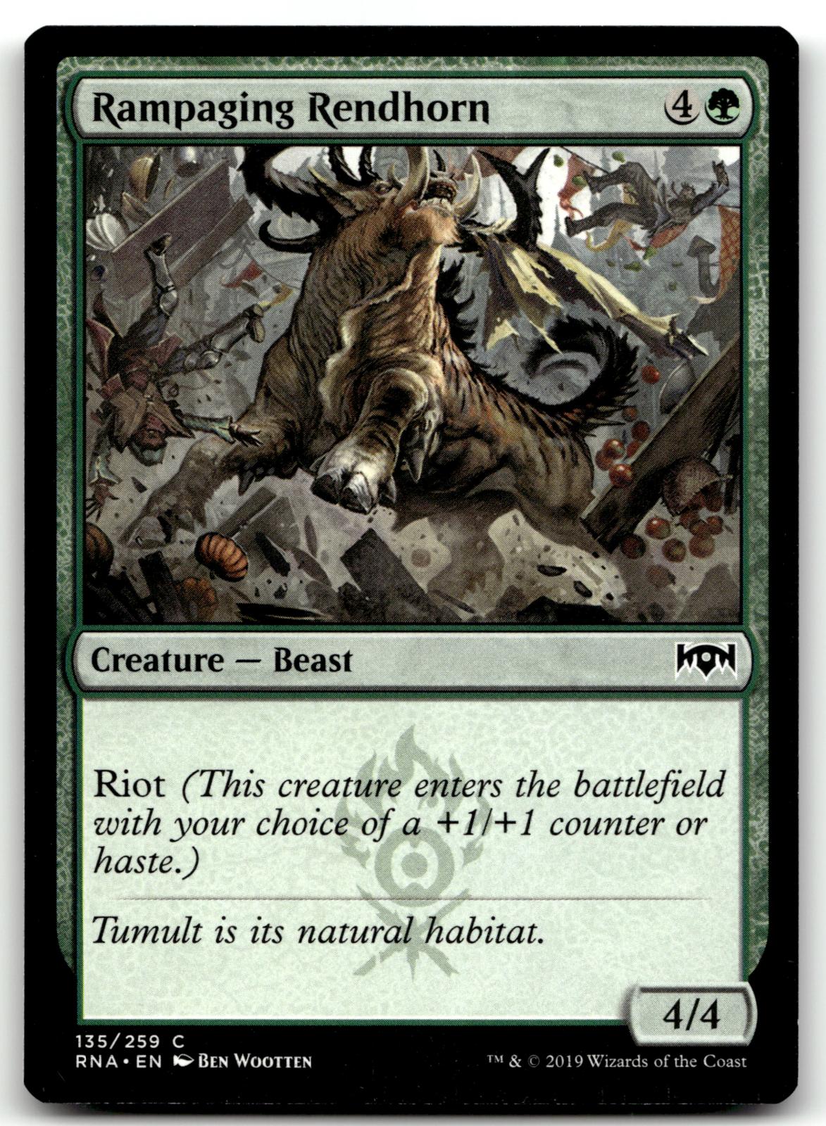 Rampaging Rendhorn 135 Common Ravnica Allegiance Magic: The Gathering Near Mint