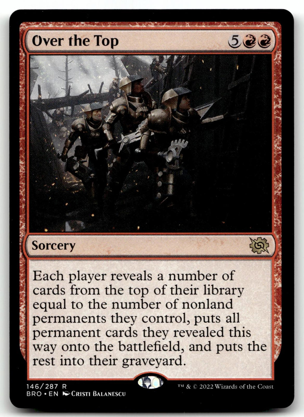 Over the Top 146 Rare The Brothers' War Magic: The Gathering Near Mint
