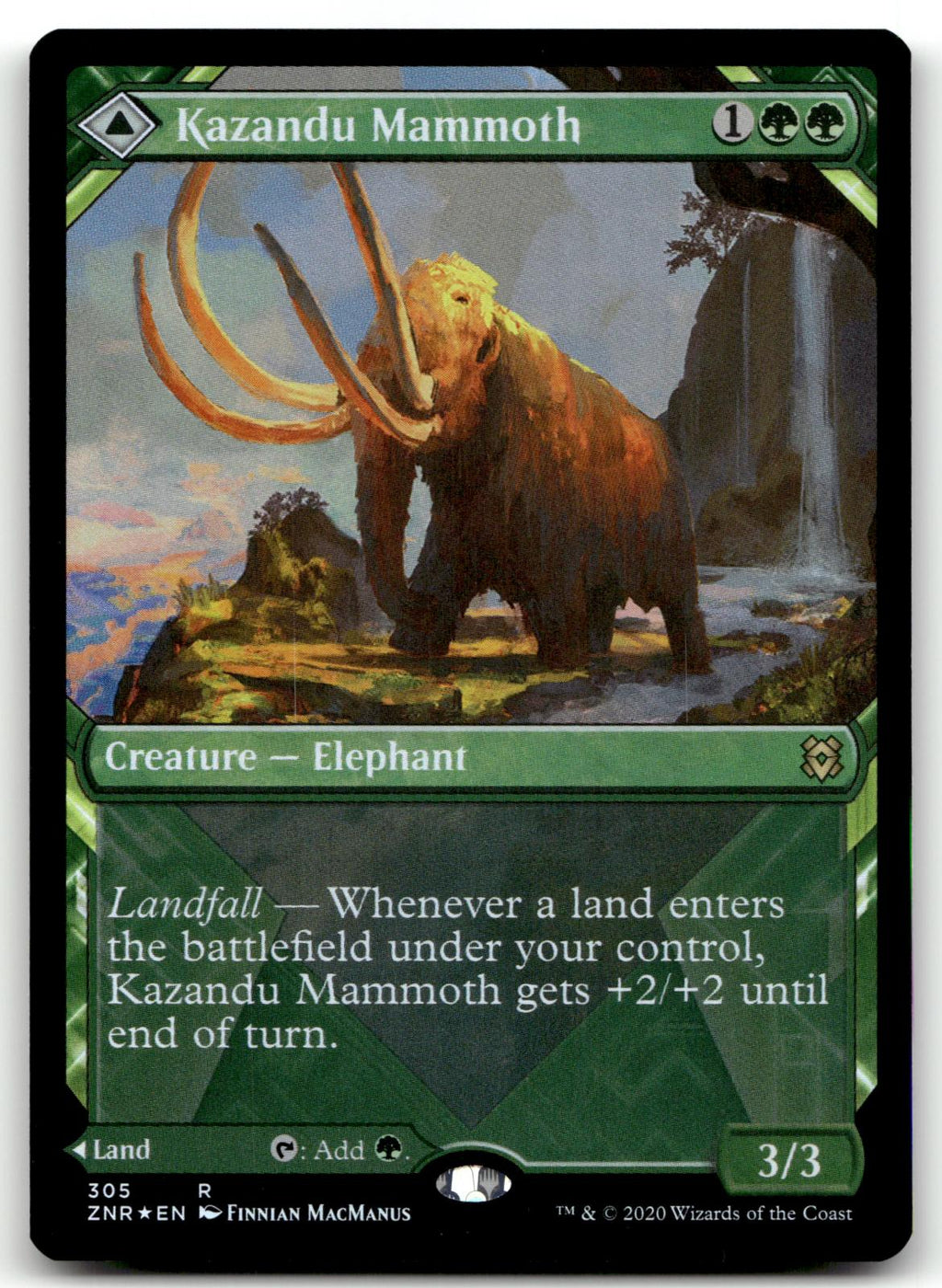 Kazandu Mammoth (Showcase) 305 Rare Zendikar Rising Magic: The Gathering Foil NM