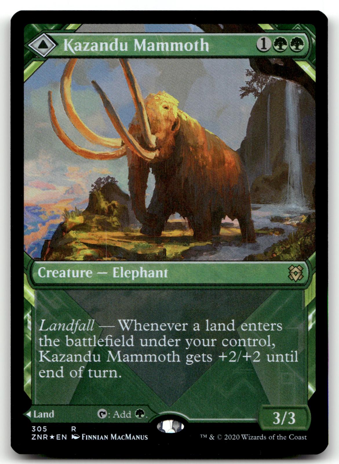 Kazandu Mammoth (Showcase) 305 Rare Zendikar Rising Magic: The Gathering Foil NM