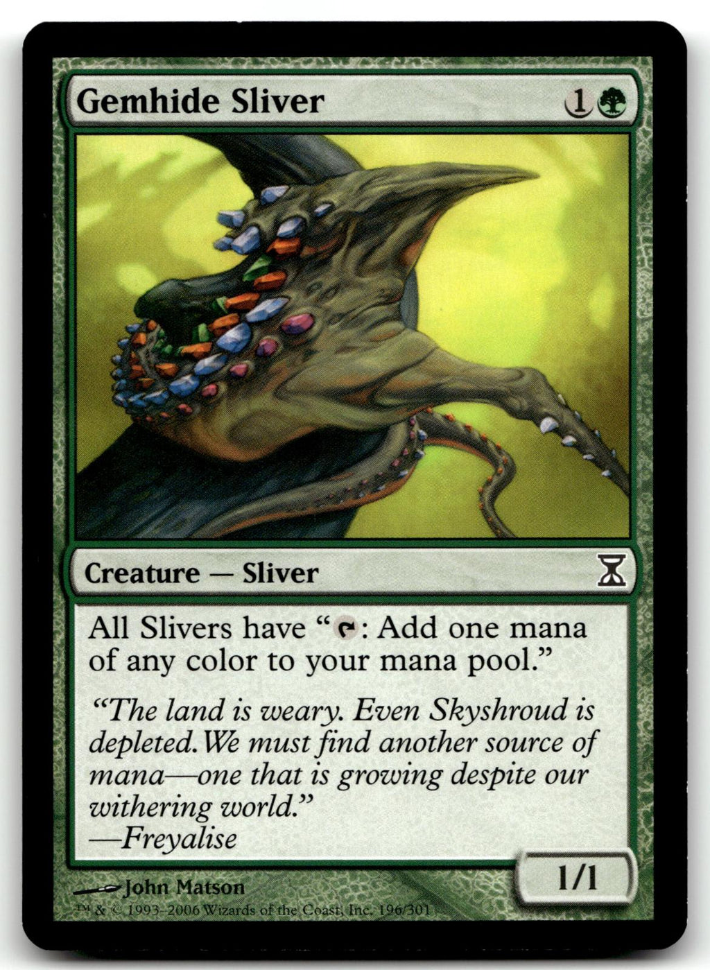 Gemhide Sliver 196 Common Time Spiral Magic: The Gathering Near Mint