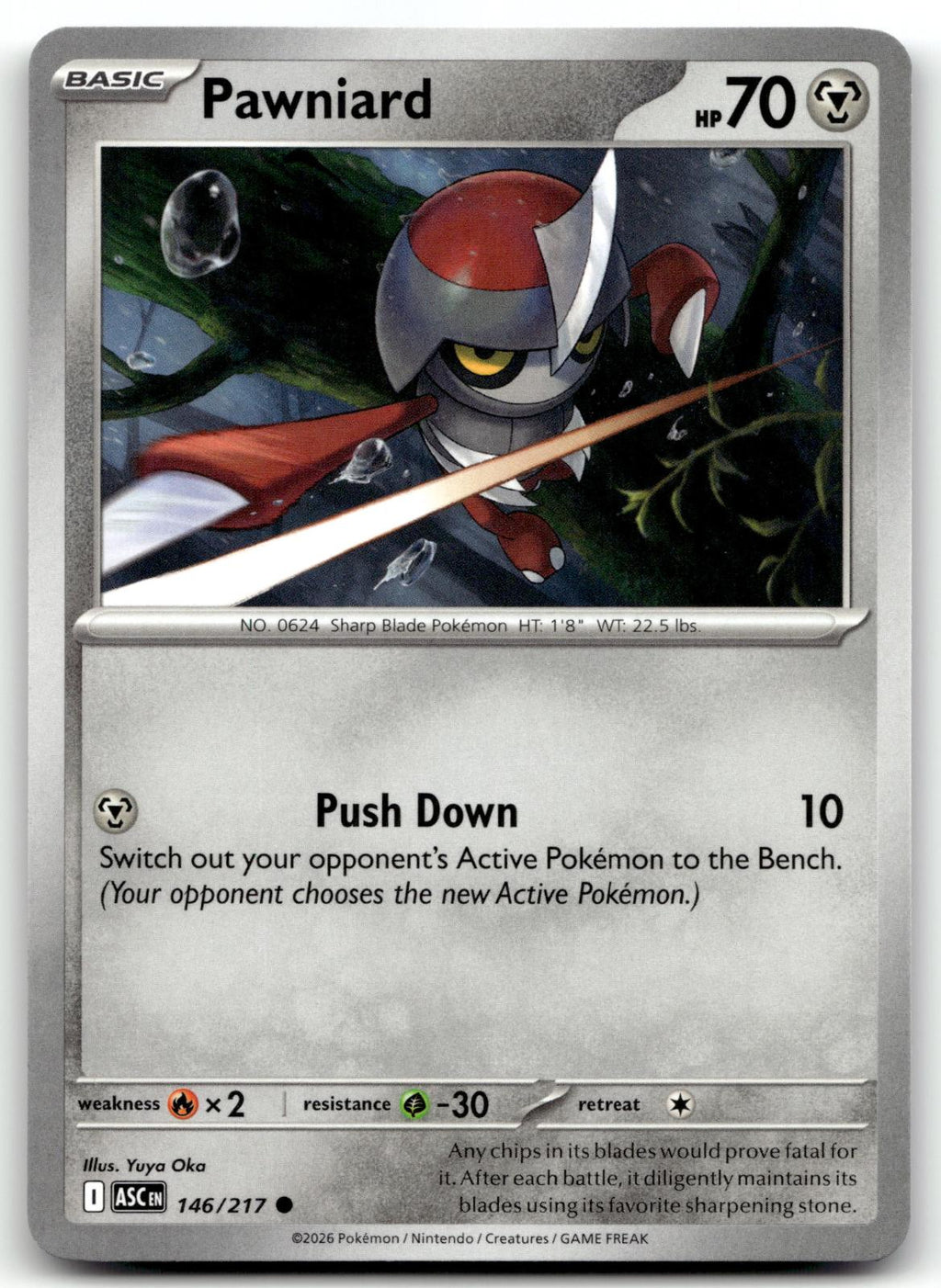 Pawniard 146/217 Common Ascended Heroes Pokemon Near Mint