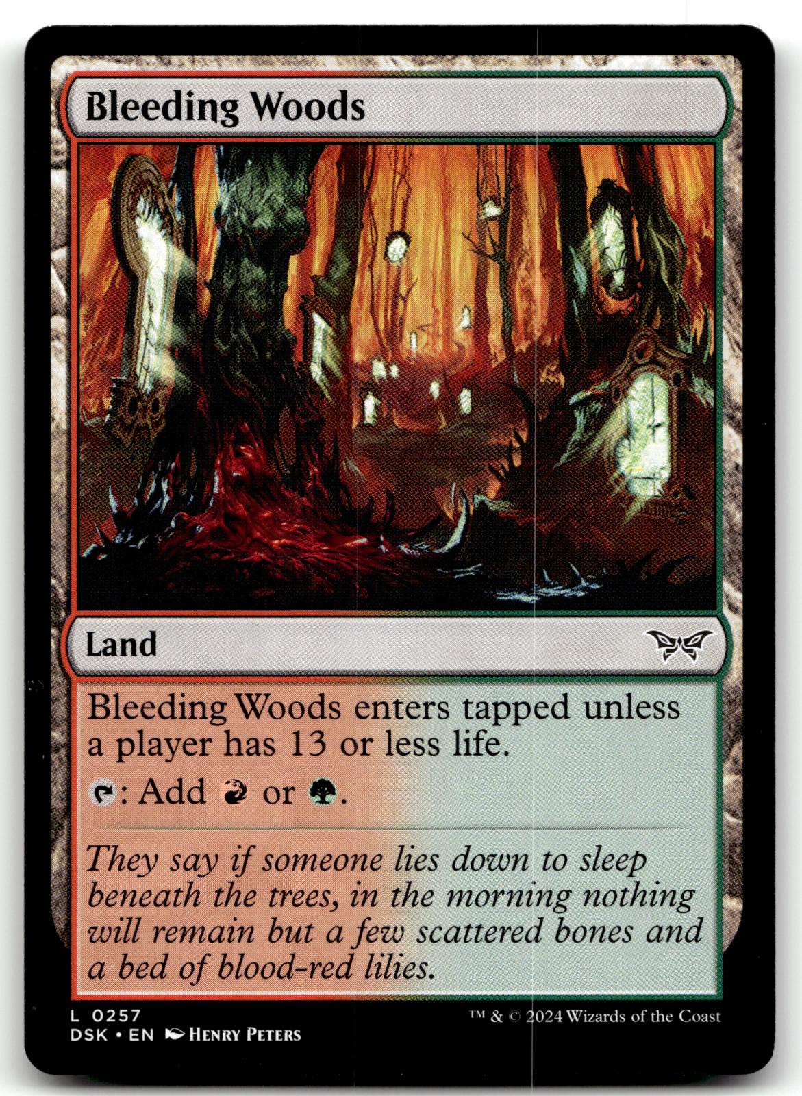 Bleeding Woods 257 Land Duskmourn: House of Horror Magic: The Gathering NM