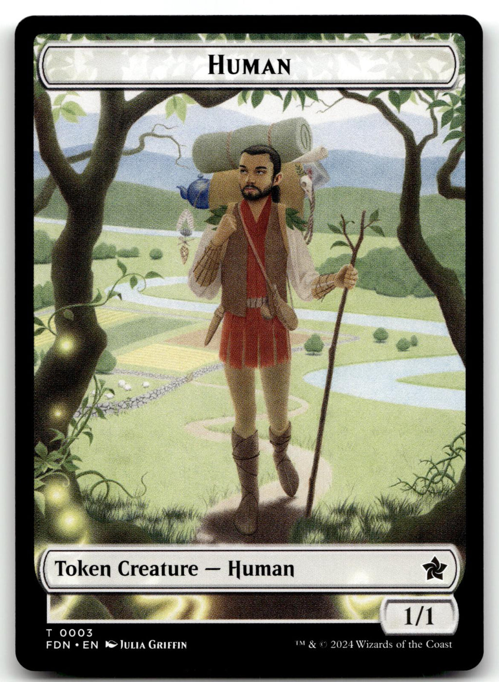 Human Token 2 Token Wilds of Eldraine Magic: The Gathering Near Mint